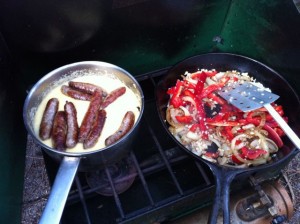 Chipolatas with polenta